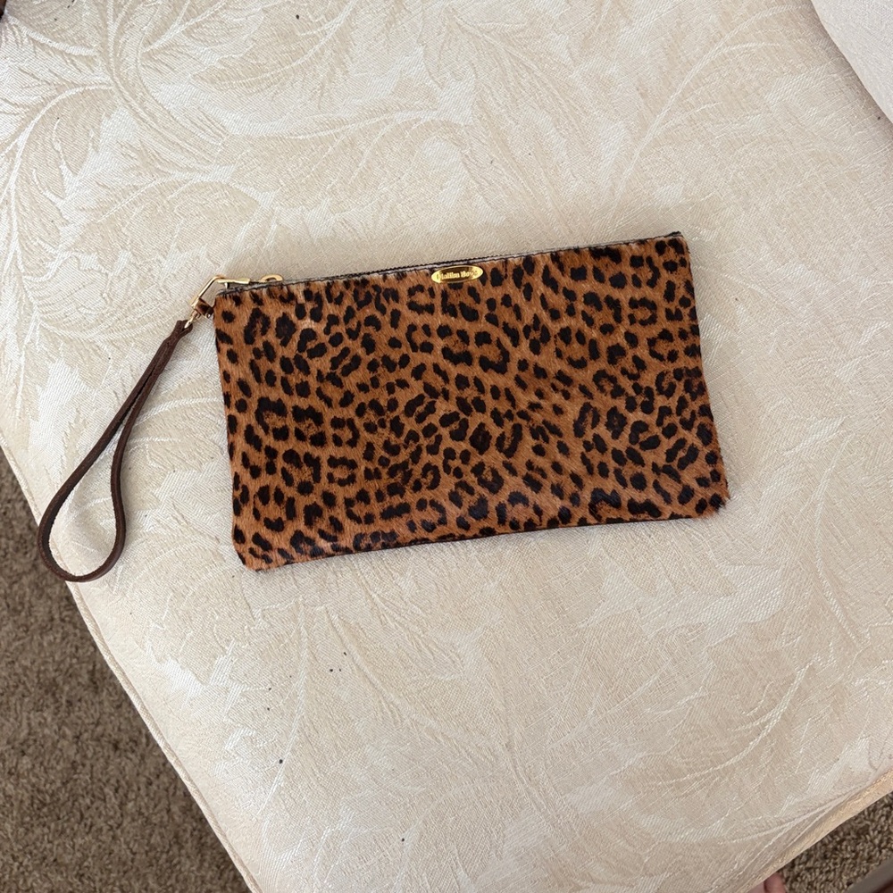 Leopard Print Haircalf Clutch - Brown & Black